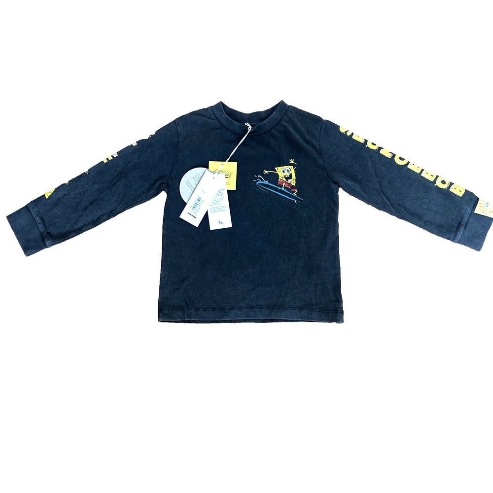 Stella McCartney Kids x Sponge Bob Collab Long Slv Organic Cotton Top Washed NEW